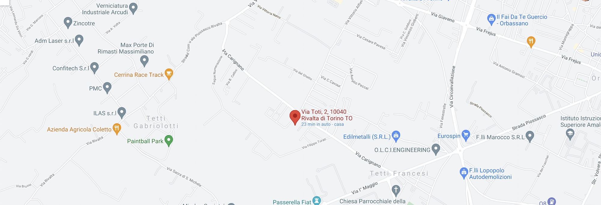 ciclistica rivalta mappa sede